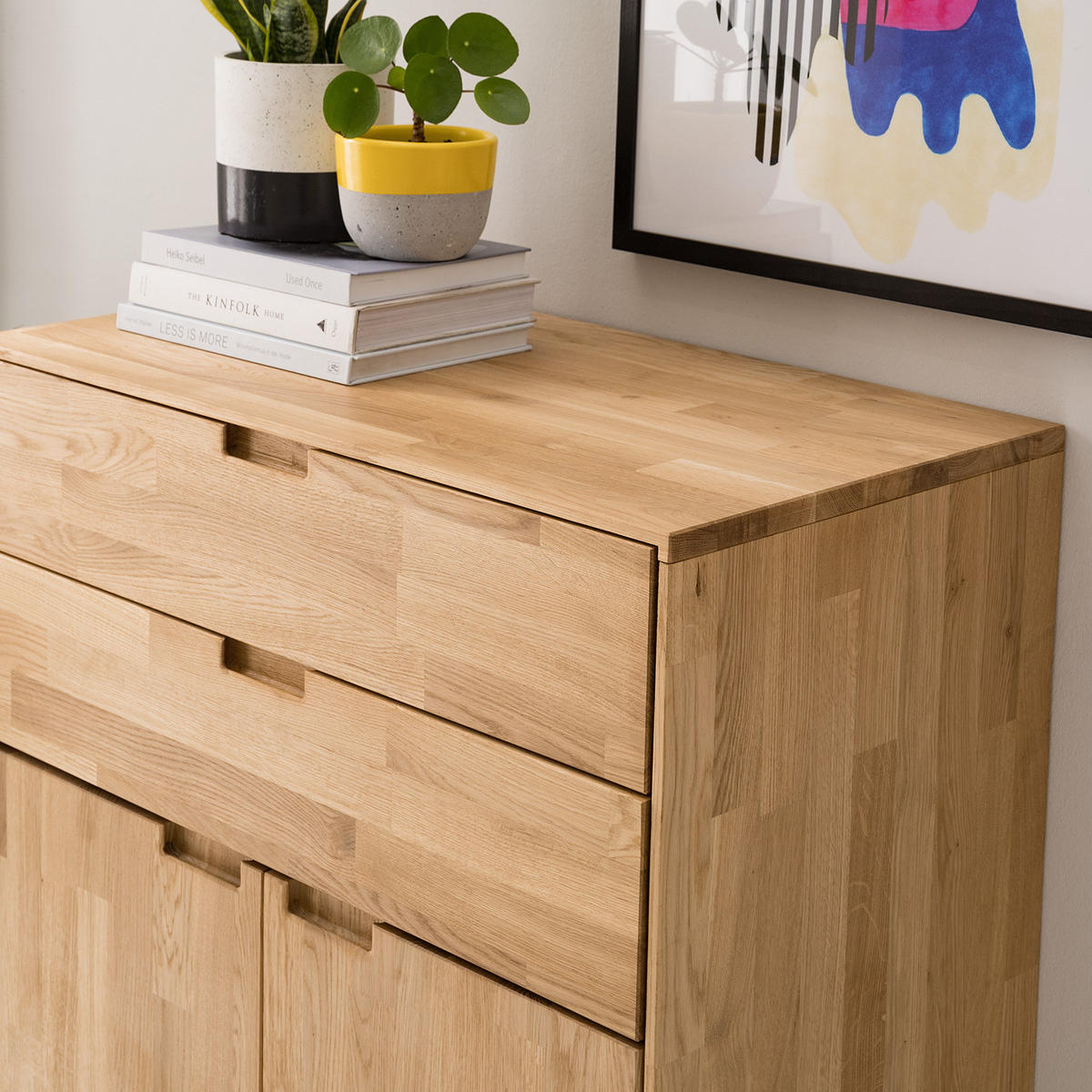 HIGHBOARD - Massivholz - Eichefarben/Braun, Holz (80/115/40cm) - home24