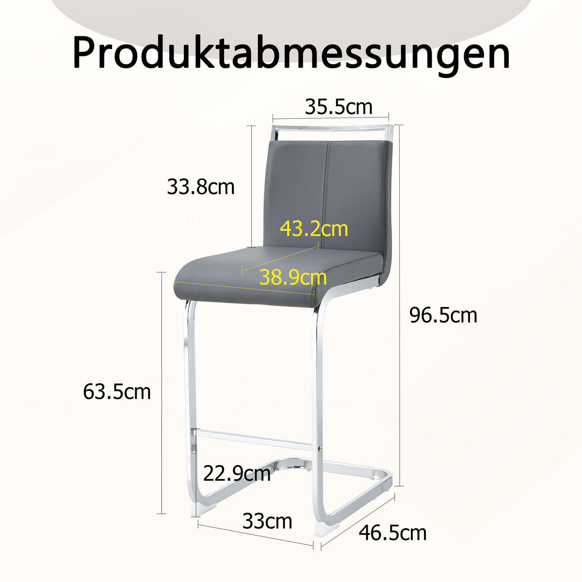 SCHWINGSTUHL DE-36484 2er Set mit PU-Bezug Grau - Grau, Metall (46.5/96.5/38.9cm) - ComfortXL