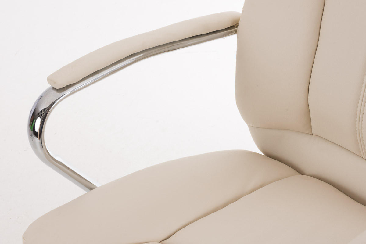 BÜROSTUHL JUBEL 115x62x70 Creme Kunstleder Metall - Creme, Leder/Metall (62/115/70cm) - DELUKE