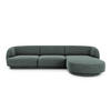ECKSOFA rechts Miley aus Chenille-Stoff petrol 4 Sitzplätze - Petrol, Textil (156/255cm) - Micadoni
