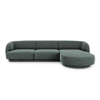 ECKSOFA rechts Miley aus Chenille-Stoff petrol 4 Sitzplätze - Petrol, Textil (156/255cm) - Micadoni