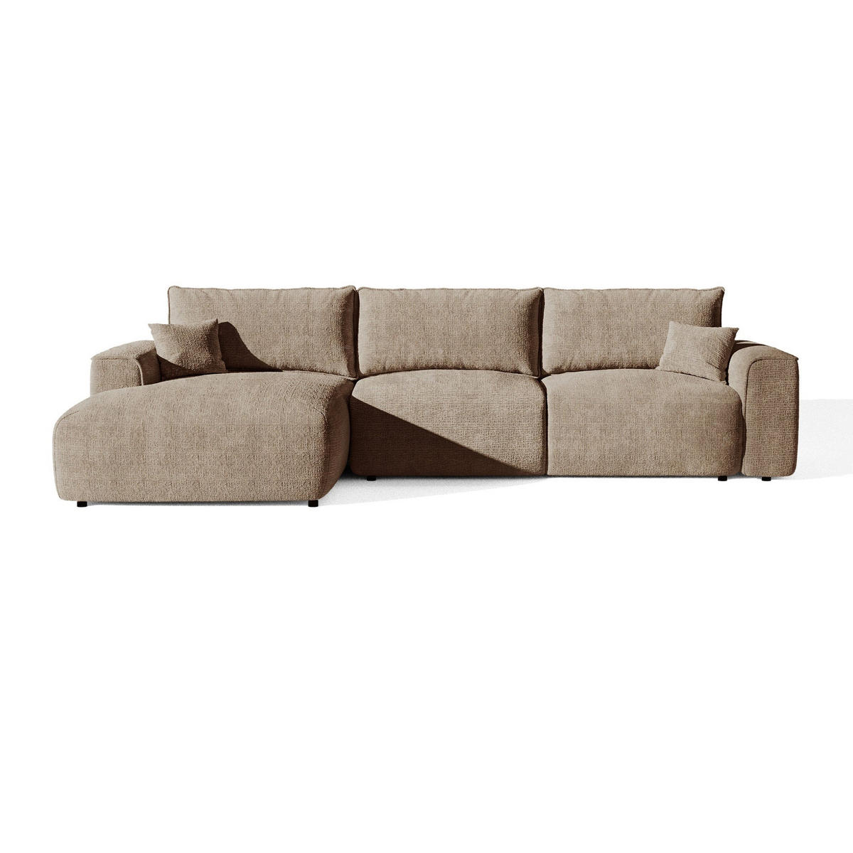 SCHLAFSOFA Express COMO Köpergewebe mit weichem Griff Braun 300cm - Braun, Textil (300/165cm) - Premium Interiors