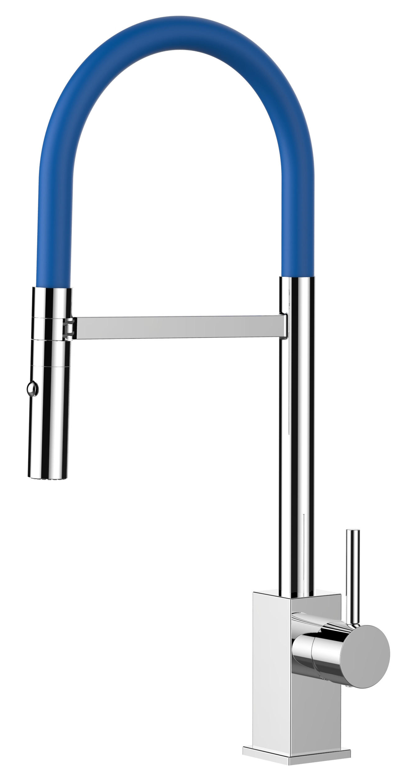 KÜCHENARMATUR, Verchromt und Blau, 2-Strahl-Brause - Blau, Metall (23/52.2/23cm) - VIZIO
