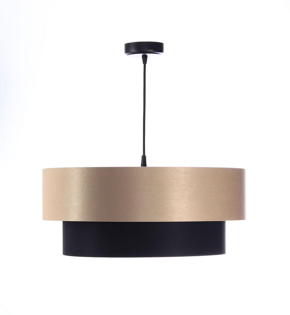 HÄNGELEUCHTE Schwarz 40/20 cm - Beige/Schwarz, Kunststoff (40/1/20cm) - ONZENO