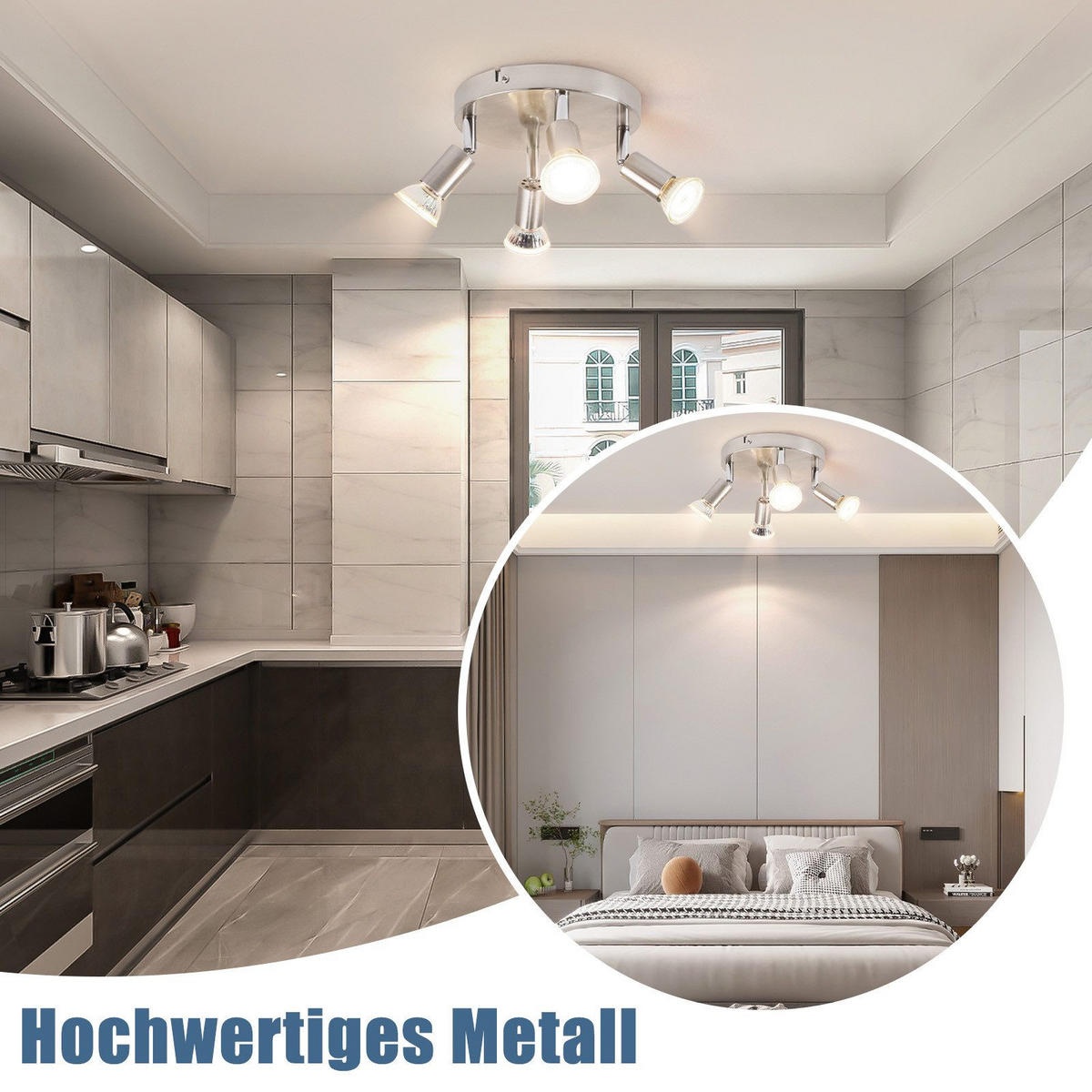 STRAHLER Birtha 4-flammig 18/18/11 cm - Silberfarben, Metall (18/18/11cm) - Nettlife