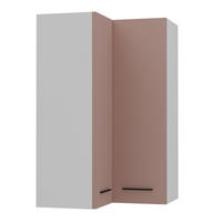 ECKHÄNGESCHRANK Bonn W14/60 weiß / rosé kupfer matt 60 / 60 / 96cm - Hellrosa/Weiß, Holz/Holzwerkstoff (60/96/60cm) - Feldmann-Wohnen