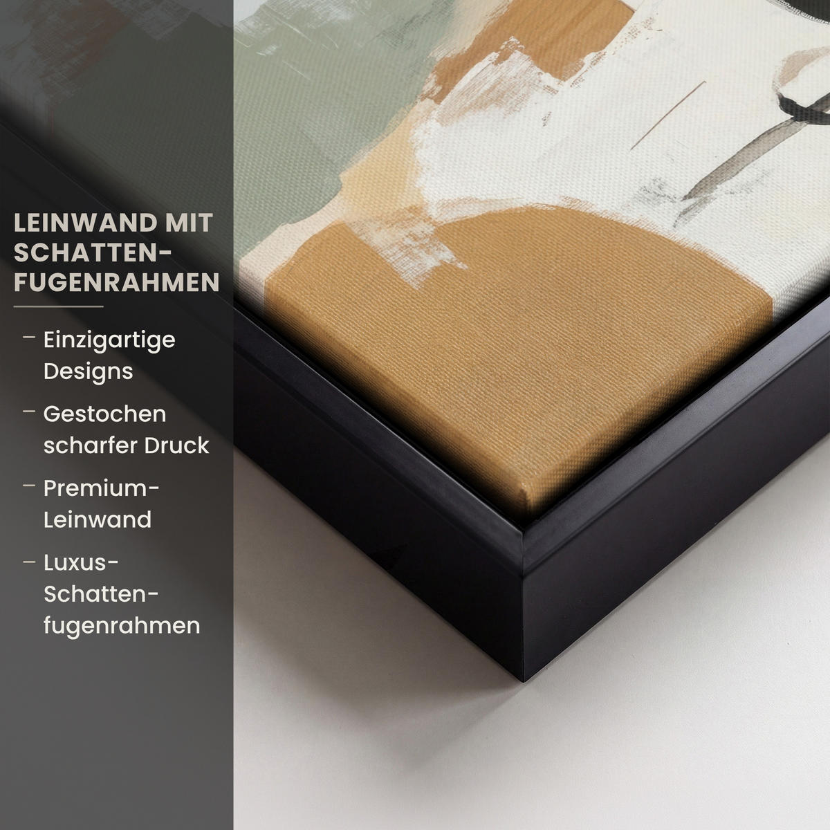 LEINWAND Bilder mit Rahmen - Farbe - Abstrakt - Farben - 20x20 - Currygelb, Textil (20/20cm) - MuchoWow