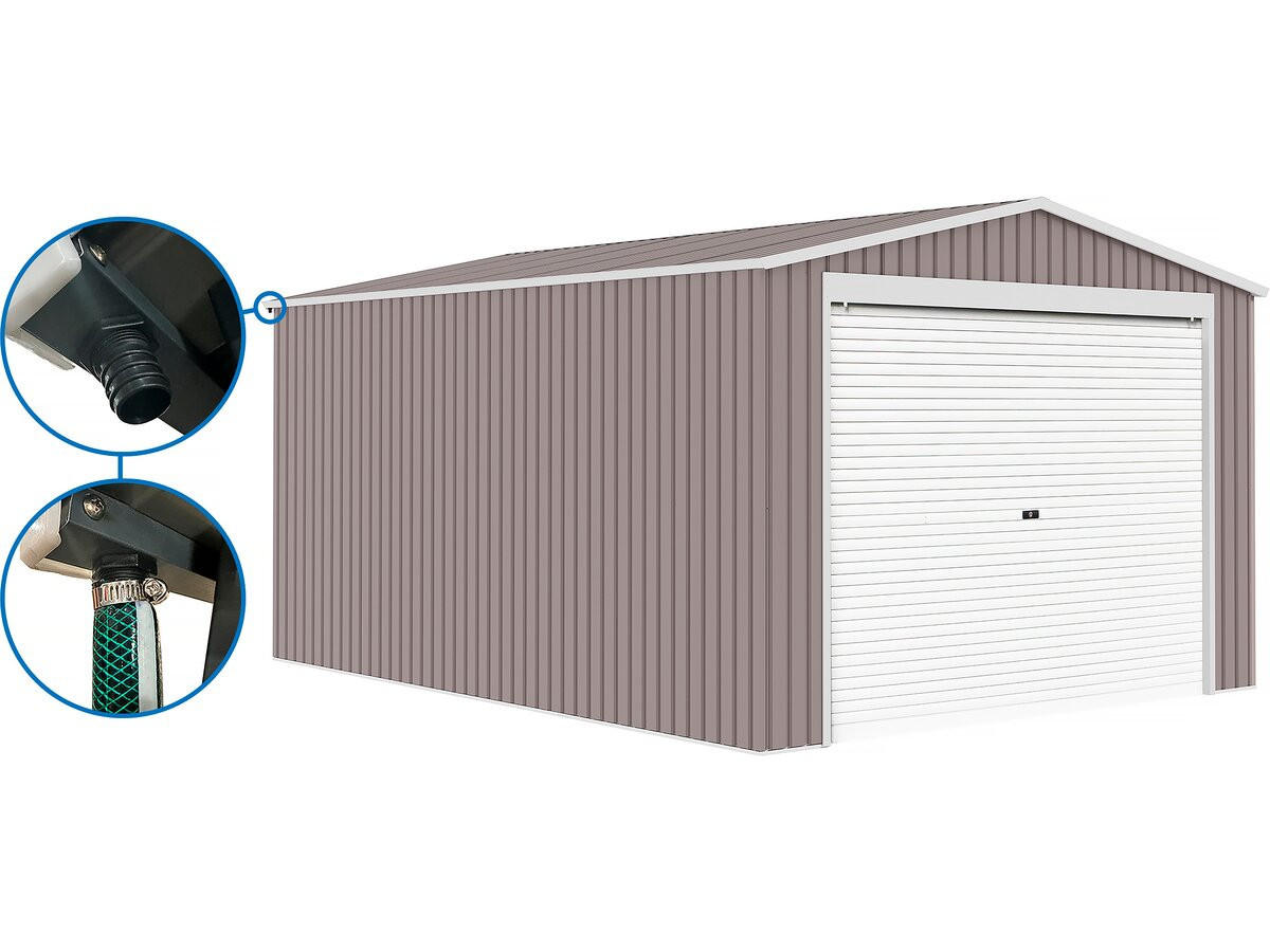 METALL-GARAGE PVC nevada - Hellgrau, Metall (306/235/566cm) - Habitat Garten