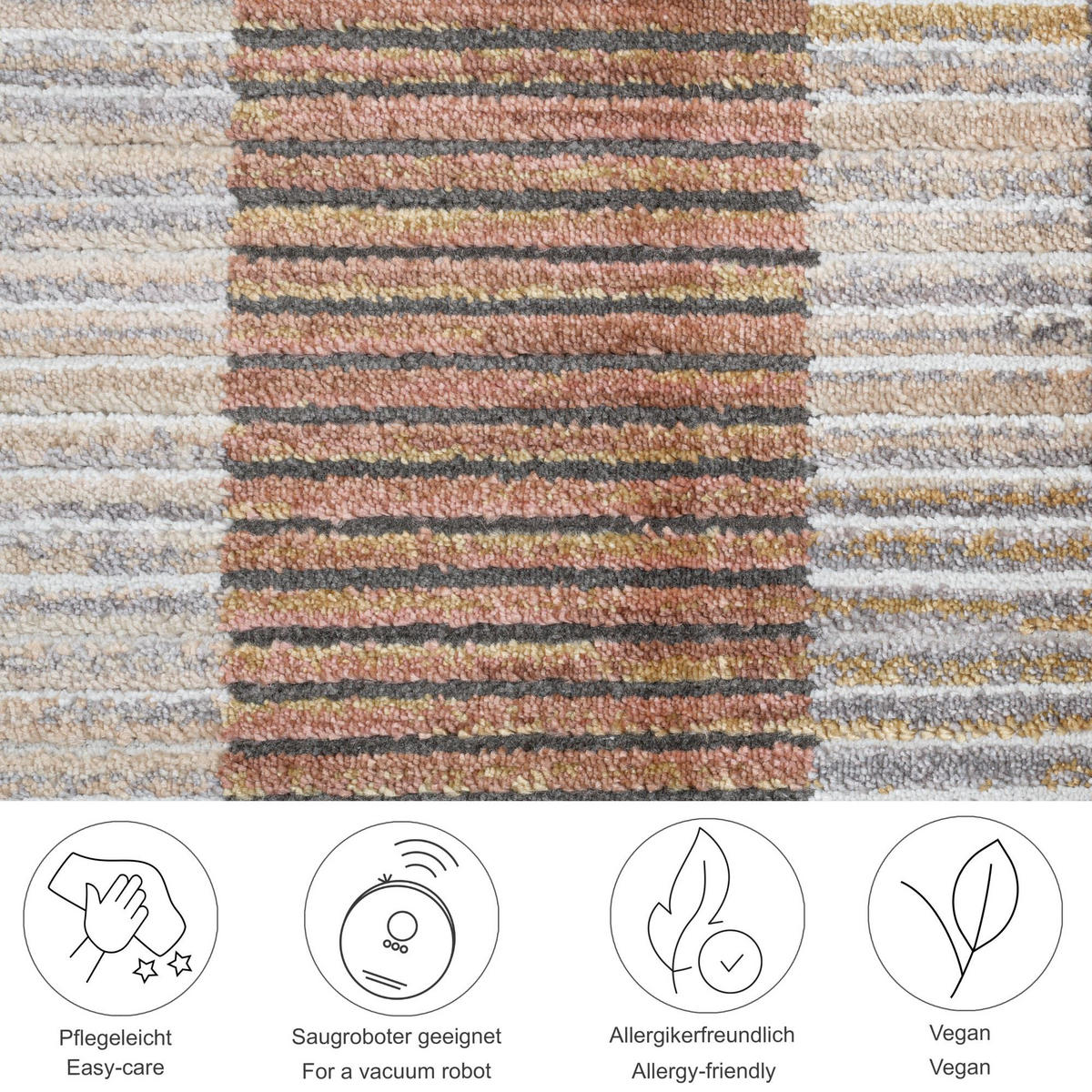 FLACHWEBETEPPICH Corduletta 80x280 cm - Multicolor, Textil (80/280cm) - Gino Falcone