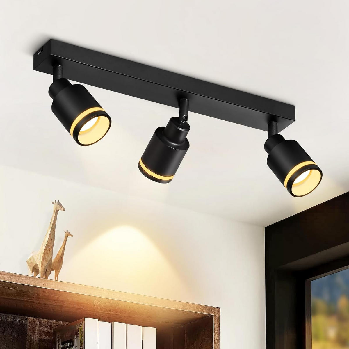 STRAHLER Fantastisch 3-flammig 42/5/15.7 cm - Schwarz, Metall (42/5/15.7cm) - ZMH