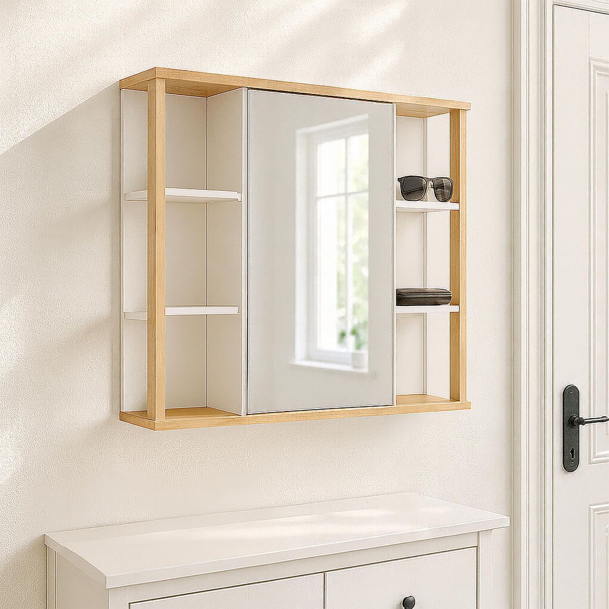 ZRKADLOVÝ šatník - viacfarebná, drevo/kompozitné drevo (62/64/21cm) - Relaxdays