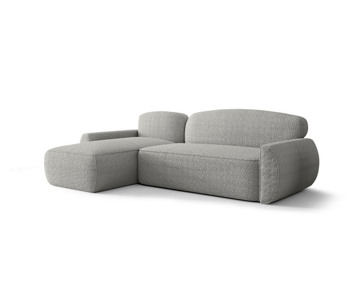 ECKSOFA mit Schlaffunktion LUCAS Quelle 83 Links - Grau, Textil (240/145cm) - Bedante