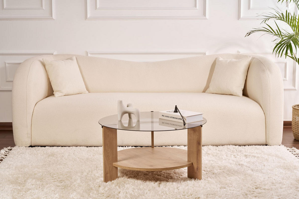 COUCHTISCH Clara Eiche Saphir/Rauchglas - Braun, Holz (75/75/40cm) - Habitat Garten