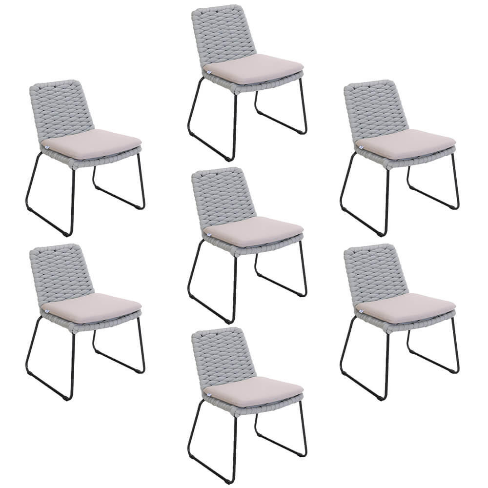 GARTENSTUHL BALERO - 7, Hellgrau - Hellgrau, Kunststoff/Metall (63/85/62cm) - Home Deluxe