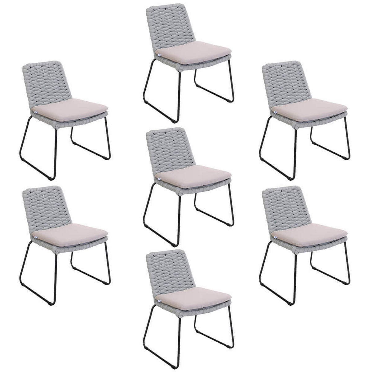 GARTENSTUHL BALERO - 7, Hellgrau - Hellgrau, Kunststoff/Metall (63/85/62cm) - Home Deluxe