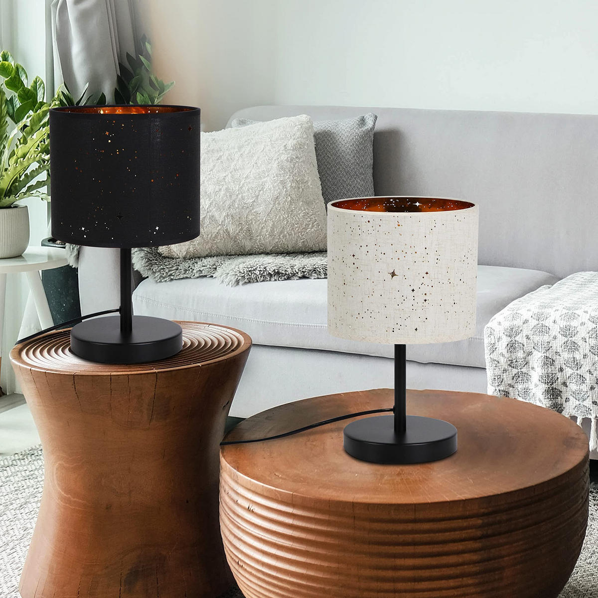 TISCHLAMPE Marisol 19/16/31 cm - Schwarz, Metall (19/16/31cm) - ZMH