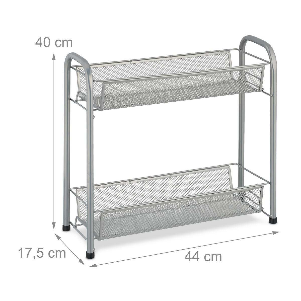 GEWÜRZREGAL - Silberfarben, Kunststoff/Metall (44/40/17.5cm) - Relaxdays