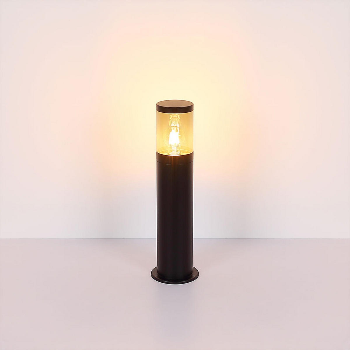 LED WEGELEUCHTE Edelstahl Schwarz - Schwarz, Metall (14/14/80cm) - Globo Lighting