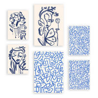 POSTER Set Mit 6 Kunst Löschen In Weibliche Zusammenfassung A3 & A4 Rahmenlos - Klar, Papier (29/3cm) - Nacnic