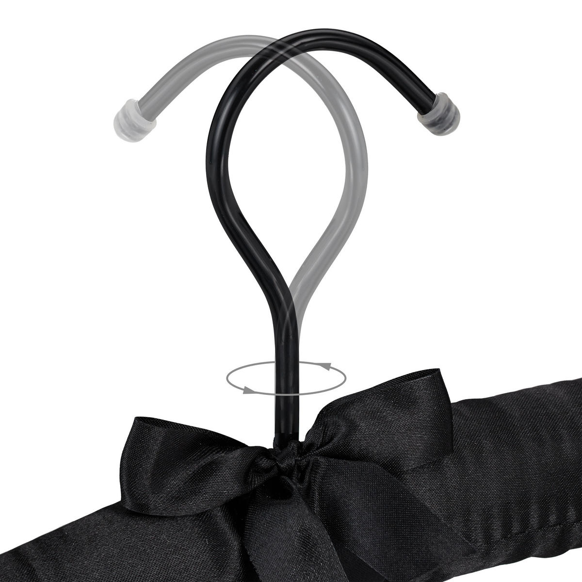 KLEIDERBÜGEL Set - Schwarz, Holz/Textil (38/14/3cm) - Relaxdays