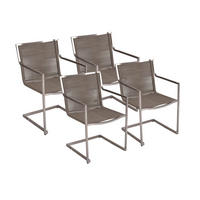 GARTENSTUHL 4er Set Dorte Freischwinger - Grau, Kunststoff (57/87/56cm) - DELUKE