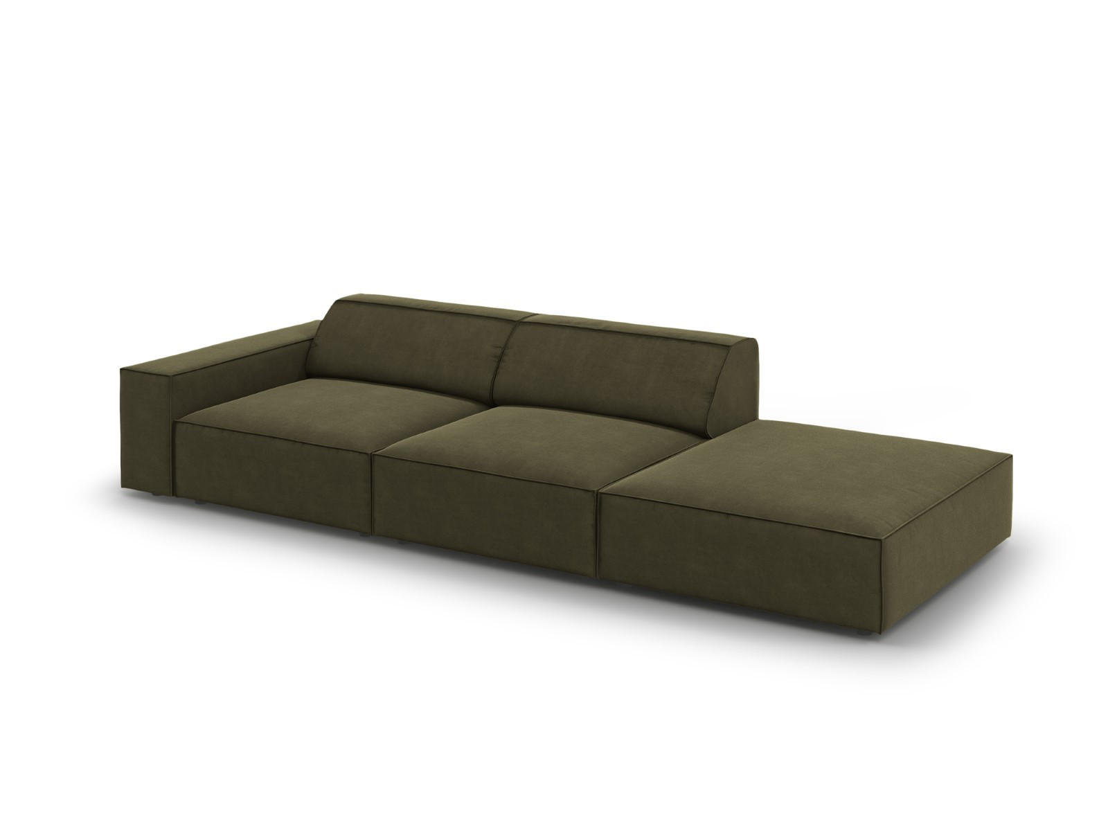 SOFA Jodie aus Samt grün 3 Sitzplätze - Grün, Textil (262/70/102cm) - Micadoni