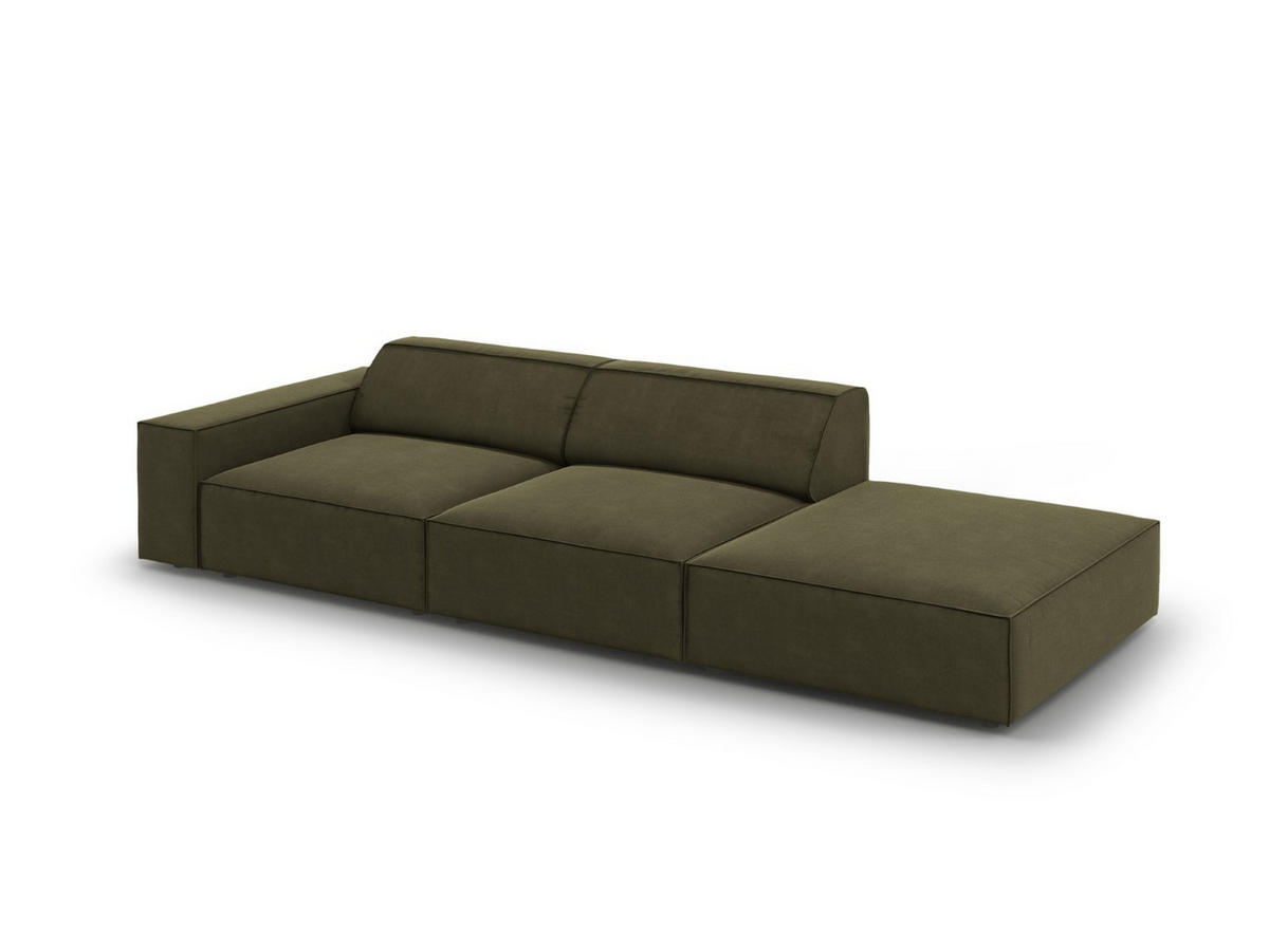 SOFA Jodie aus Samt grün 3 Sitzplätze - Grün, Textil (262/70/102cm) - Micadoni