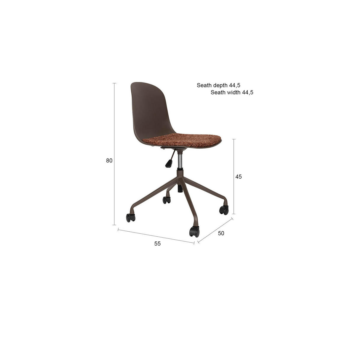 BÜROSTÜHLE Roxanne Braun - 2 er Set - Braun, Kunststoff (50/80/55cm) - Housecraft Living