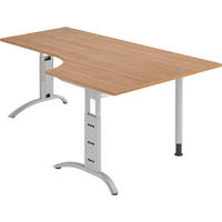 SCHREIBTISCH Serie-F 120/200/74 cm in Nussbaumfarben - Nussbaumfarben, Holzwerkstoff (120/200/74cm) - bümö