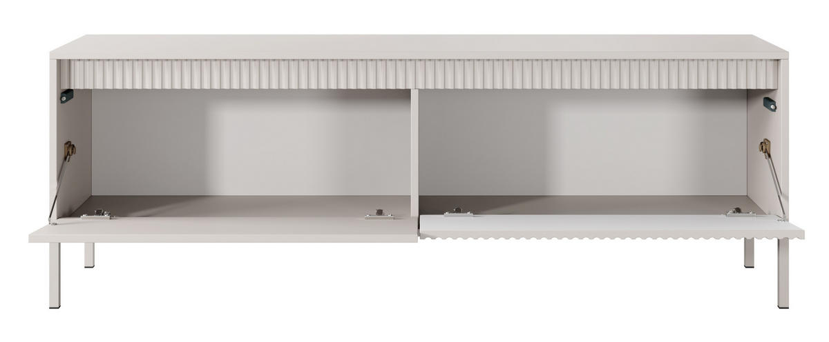 TV-SCHRANK Beige 155 cm Santori auf Beine, 2 Türen - Beige, Holz (154/53/40cm) - Emporius