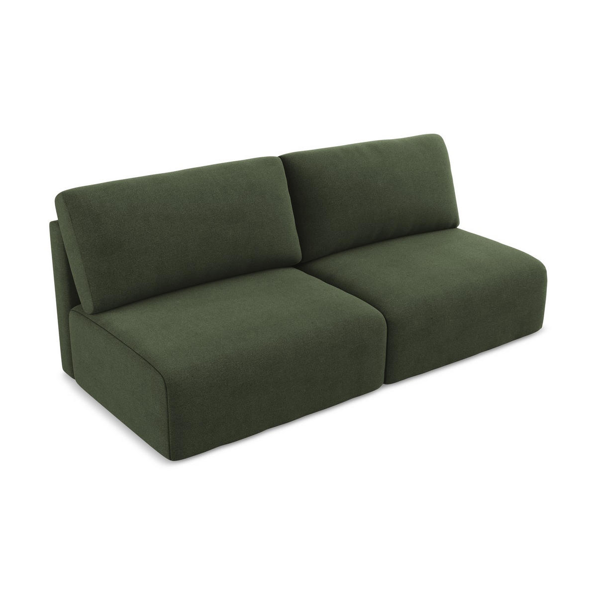 3-SITZER SOFA mit Schlaffunktion Strukturstoff Stoff Grün - Blau/Schwarz, Kunststoff/Textil (216/79/102cm) - LaMiaSofa