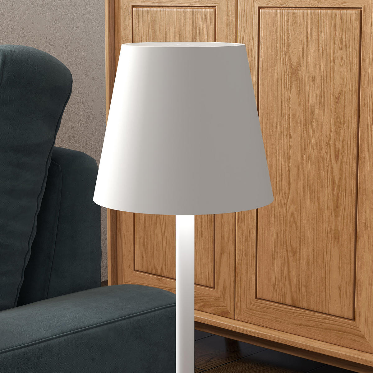 TISCHLAMPE Aufladbare, Metall, Weiß - Weiß, Metall (11.2/11.2/36.5cm) - HOMCOM