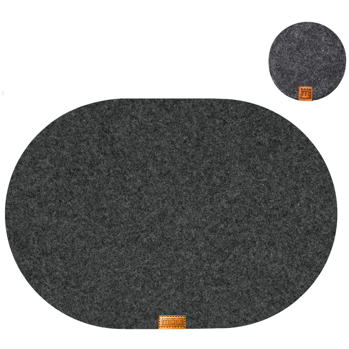 TISCHSETS Glasuntersetzer 12er-Set - Dunkelgrau, Textil (44/29/3cm) - Miqio Design