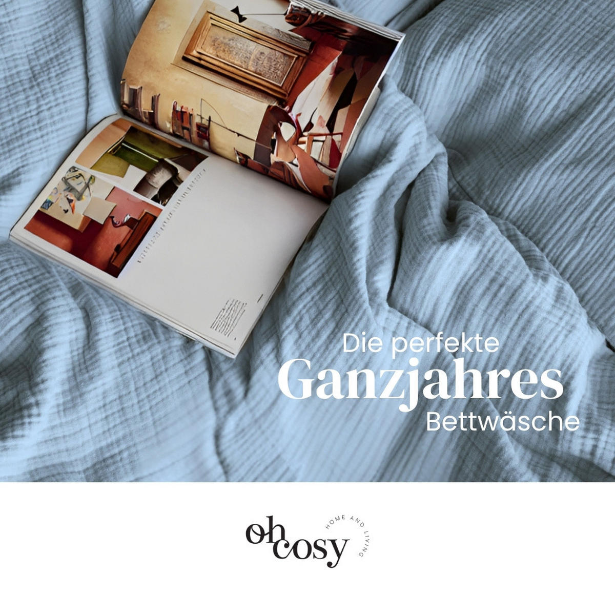 BETTWÄSCHESET Sally - Musselin - 2-teilig -135x200cm - Helblau - Hellblau, Textil (135/200cm)