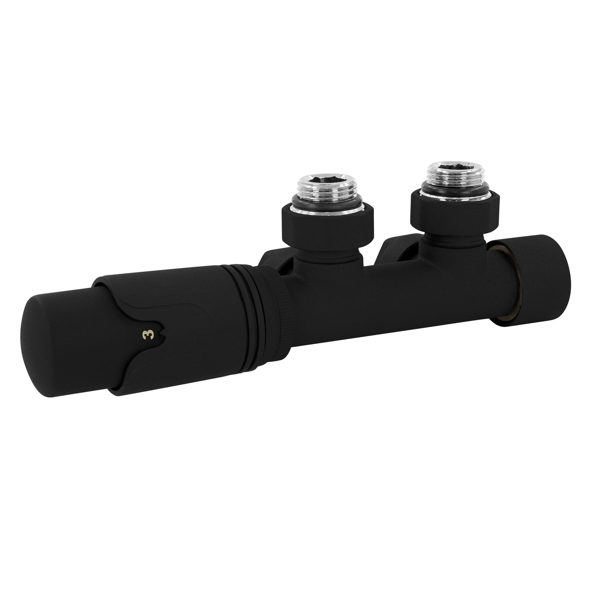 ANSCHLUSSGARNITUR Badheizkörper Schwarz - Schwarz, Metall - LuxeBath