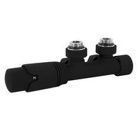 ANSCHLUSSGARNITUR Badheizkörper Schwarz - Schwarz, Metall - LuxeBath