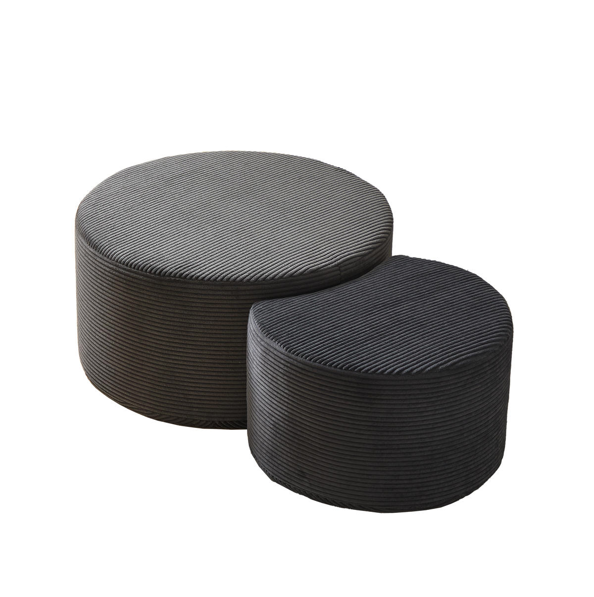 COUCHTISCH Set 2-teilig schwarz mit Schaumstoffpolsterung - Schwarz, Holzwerkstoff (127/81/40cm) - OKWISH