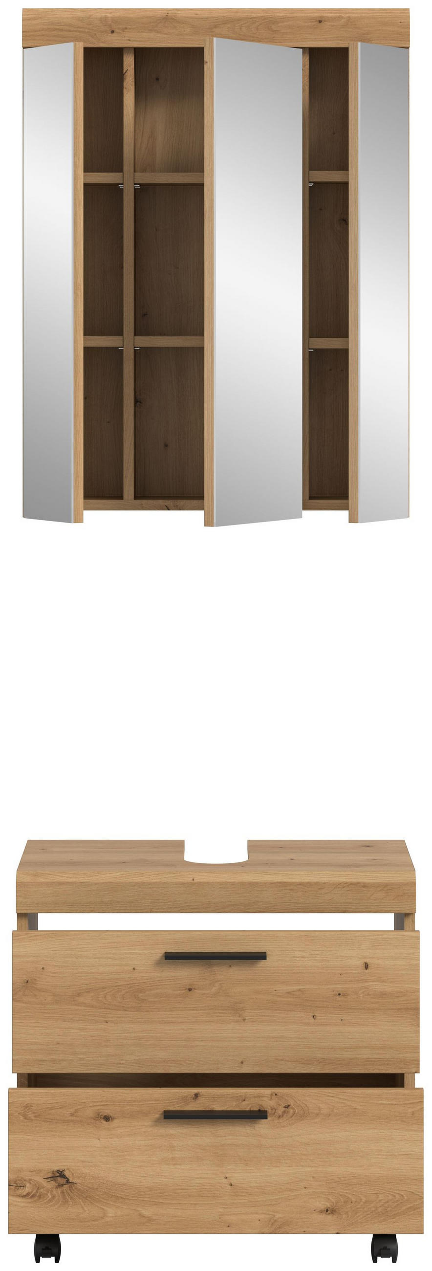 BADEZIMMER Vento 3-tlg. (B/H/T: ca. 60/191/34 cm) in Artisan Eiche /Artisan Eiche - Eiche Artisan, Holzwerkstoff (60/191/34cm)