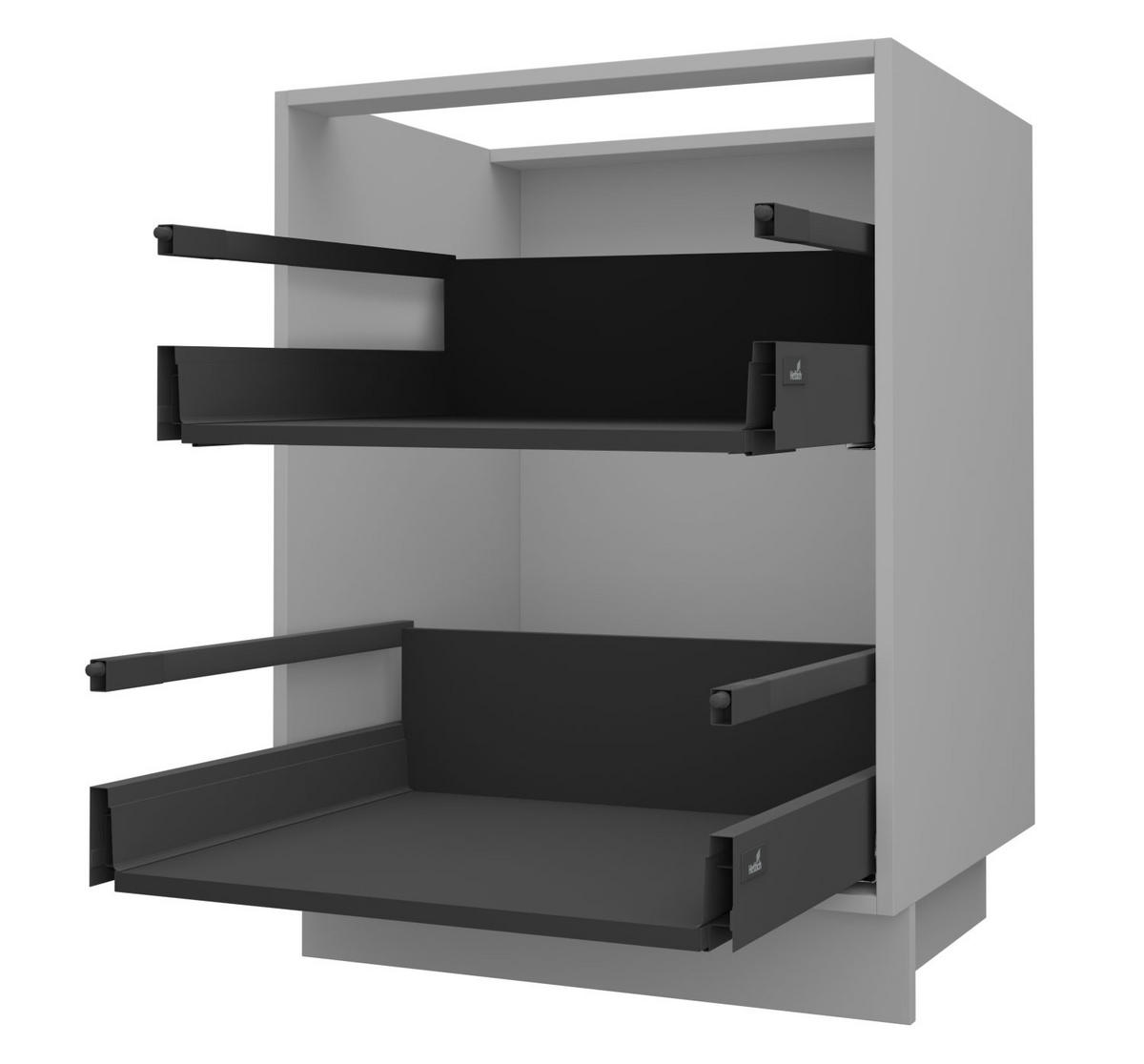 SCHUBLADENUNTERSCHRANK Brerra D2A/90 Korpus grau / Front RAL 1019 graubeige Matt 90 / 50 / 82cm - Graubraun/Grau, Holz/Holzwerkstoff (90/82/50cm) - Feldmann-Wohnen