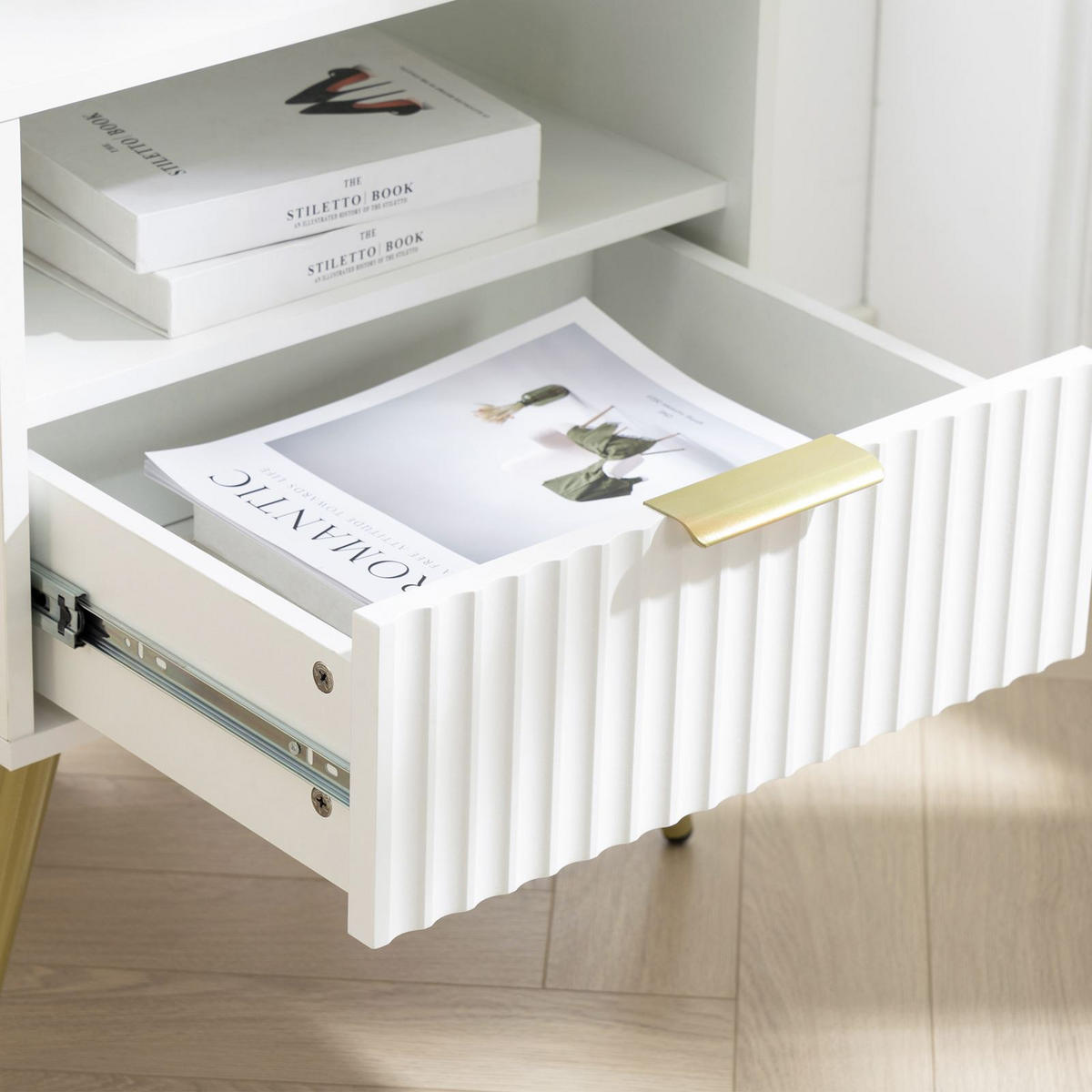 NACHTTISCH MERVAL weiß - Weiß, Holzwerkstoff (50/60/40cm) - IDIMEX