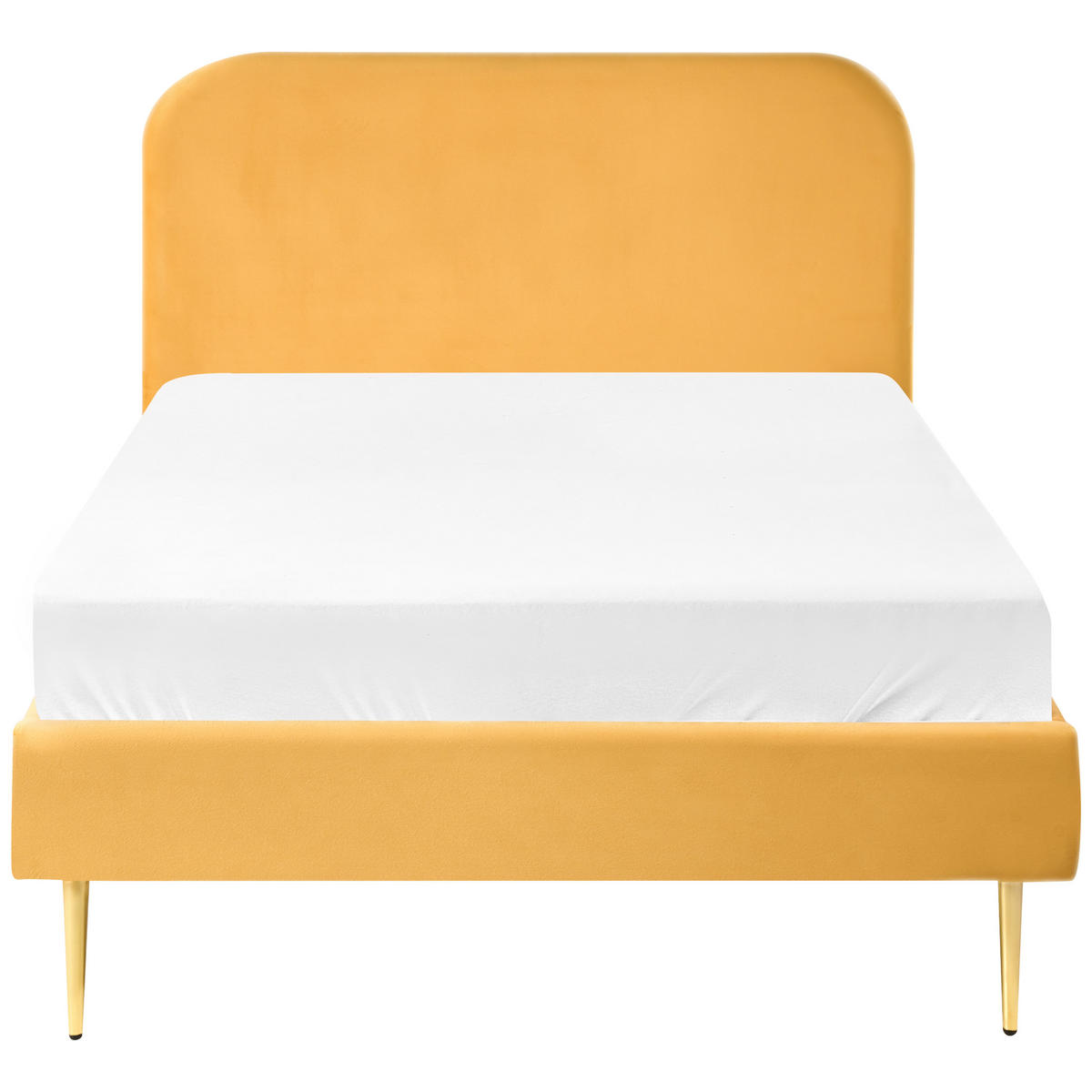 BETT mit Lattenrost 120/200 cm Gelb Flayat - Gelb/Goldfarben, Textil (120/200cm) - Beliani