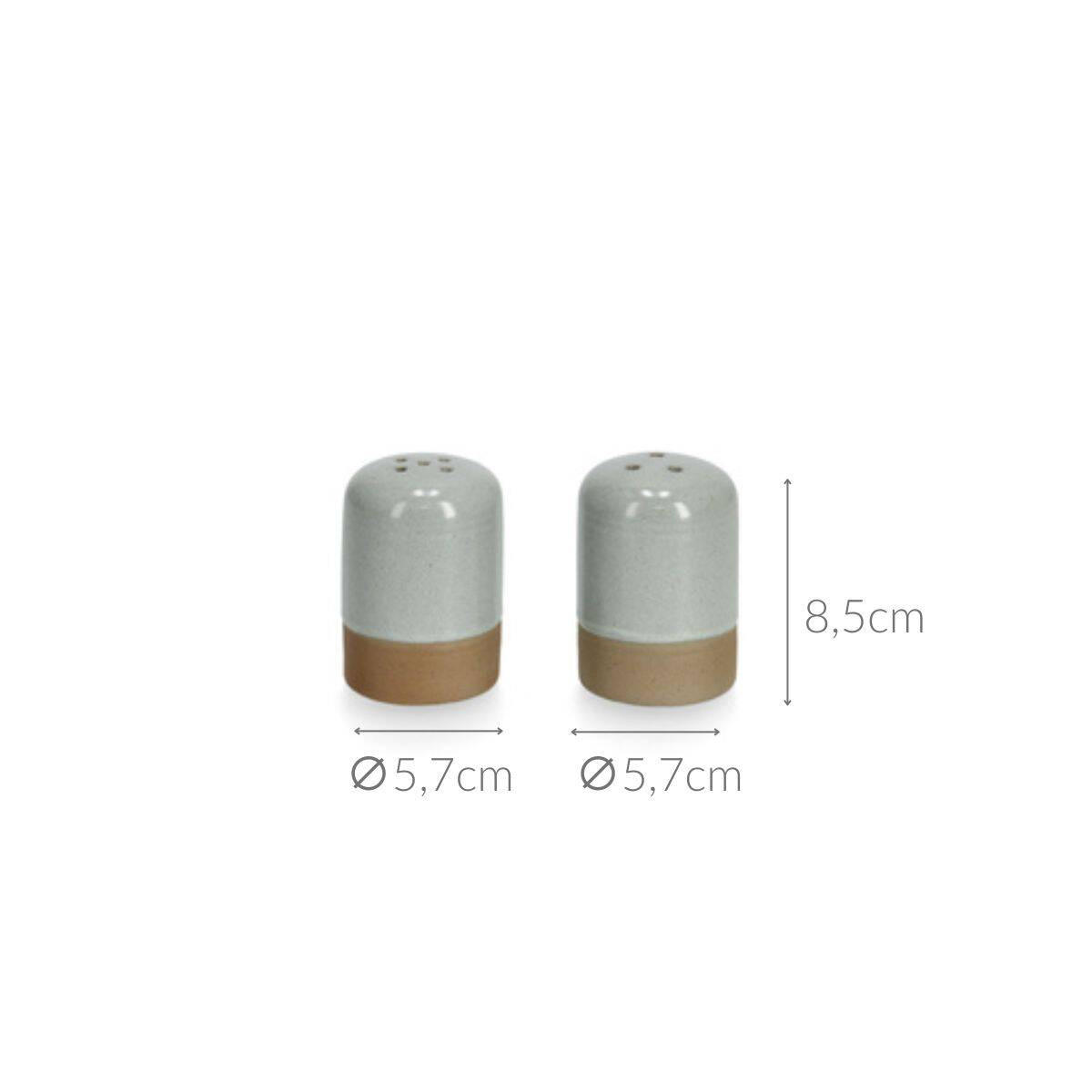 SALZ- UND PFEFFERSTREUER Keramik Ø 5,7 cm - Grau, Keramik (5.6/8.5/5.6cm)