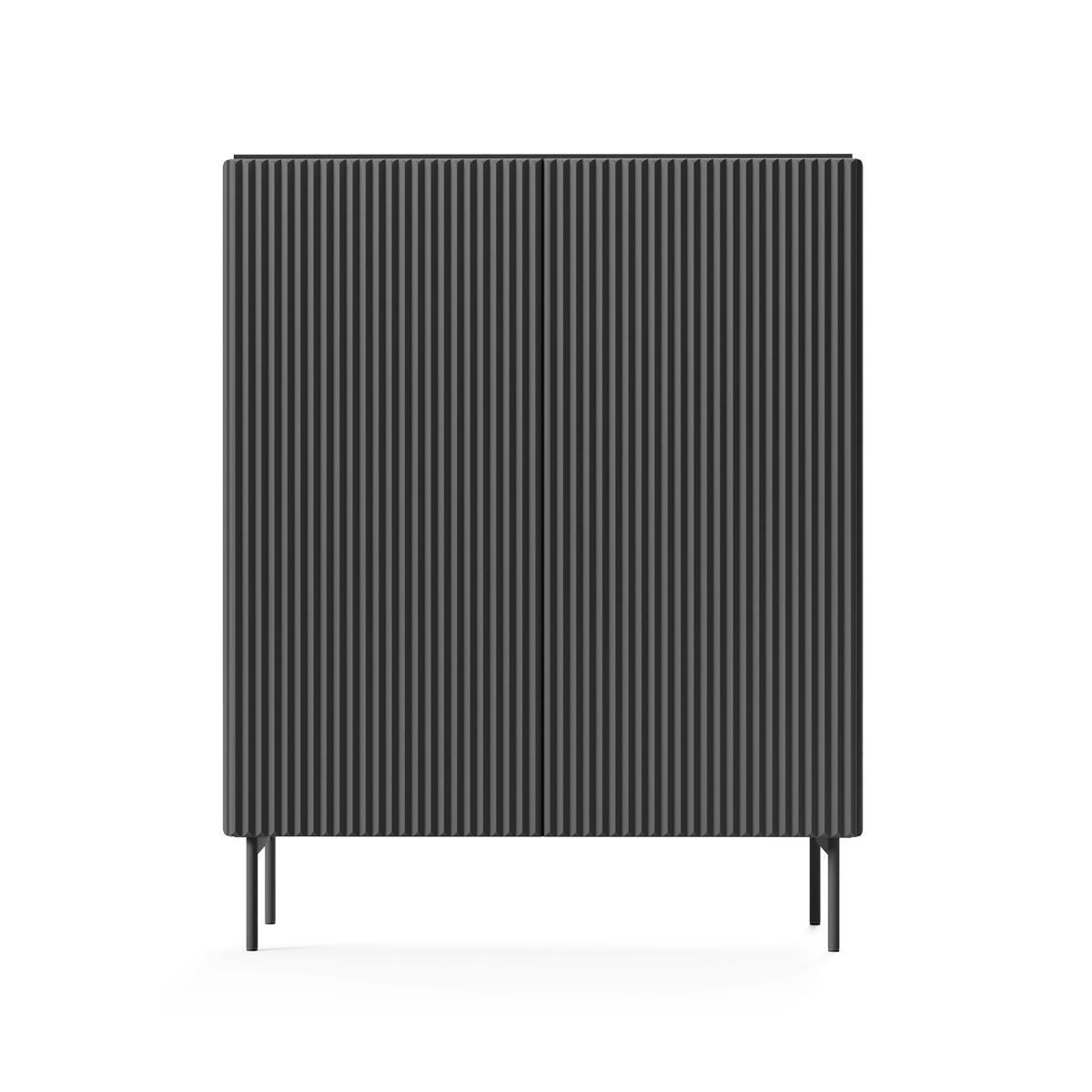 HIGHBOARD Tutti Schwarz, Hochkommode - Schwarz, Holzwerkstoff/Metall (99/123/40cm) - Bettso