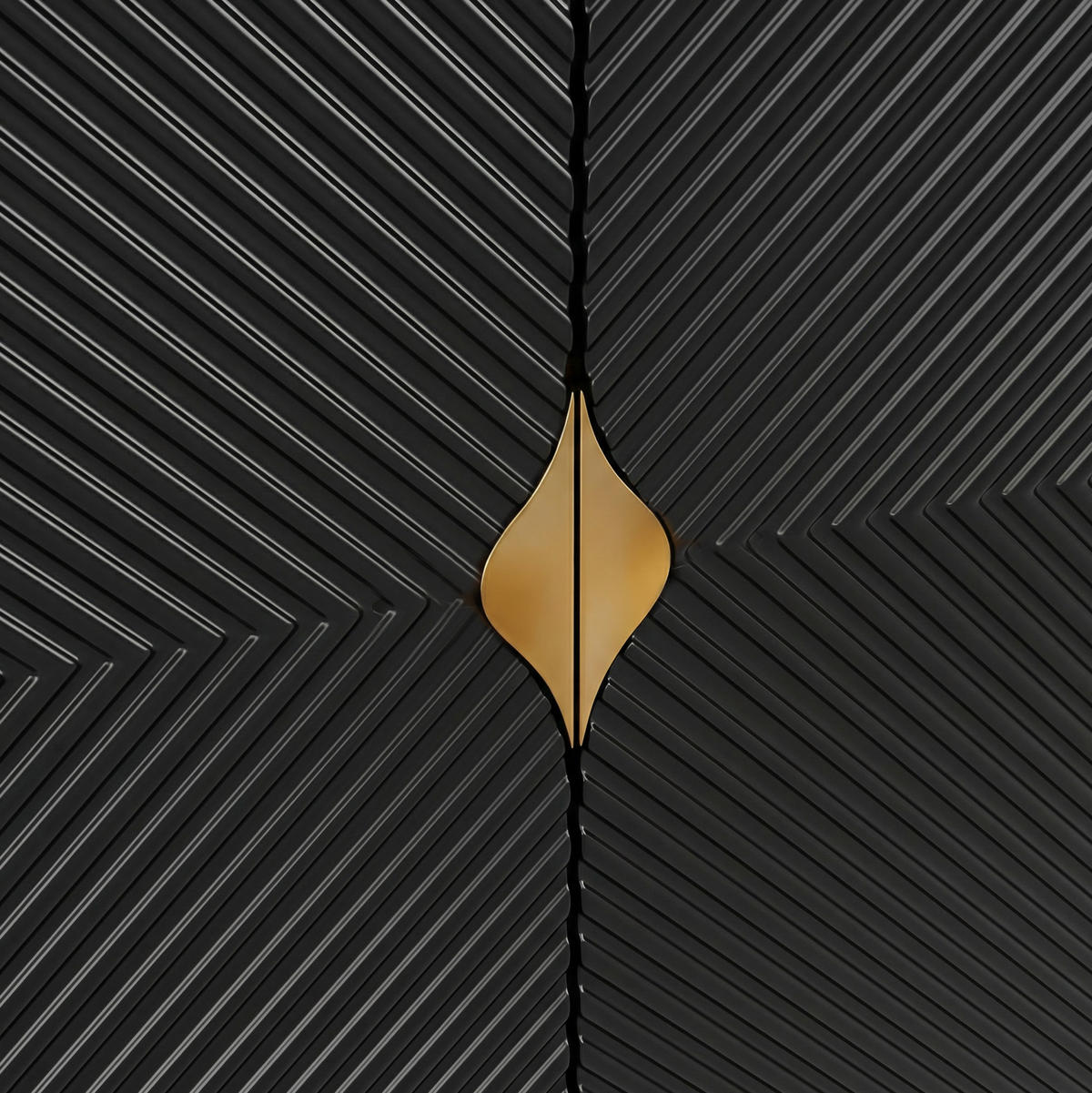 SIDEBOARD 160/40/82 cm Schwarz aus MDF und Spanplatte mit 4 Türen, Soft-Close und Goldakzenten - Schwarz, Holzwerkstoff (40/82/160cm) - OKWISH