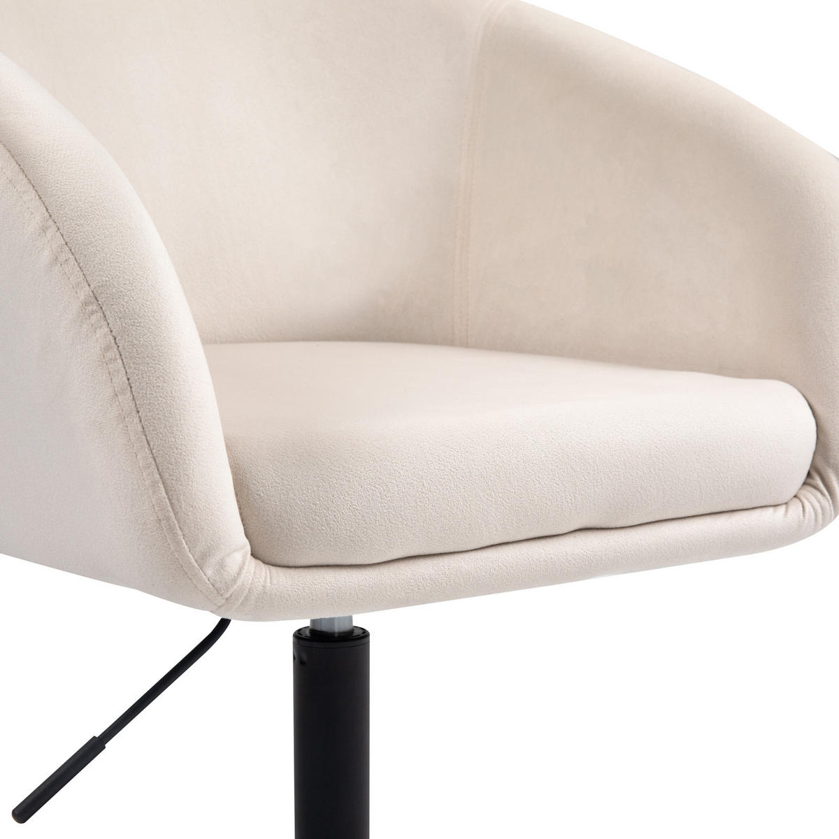 LOUNGESESSEL JAMAIKA mit Armlehnen Samt - Creme, Textil (59/95/59cm) - SVITA