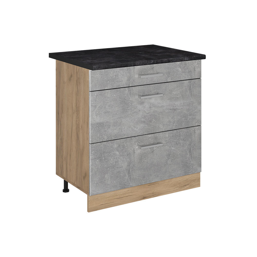 Vicco Küchenunterschrank Grau, Eiche 80x81.6x60 cm