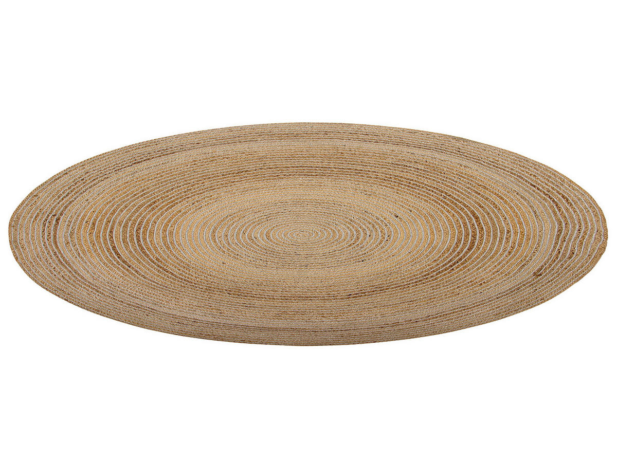 TEPPICH geflochten Akbelen 140/140 cm - Beige, Naturmaterialen (140/140cm) - Beliani