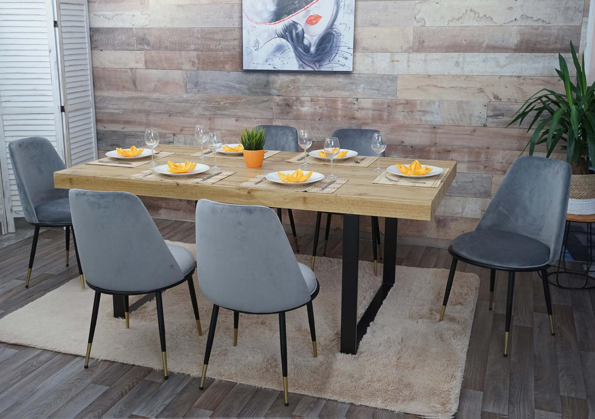 ESSZIMMERSTUHL Grau 6er-Set - Grau, Textil (49/84/58cm) - MCW