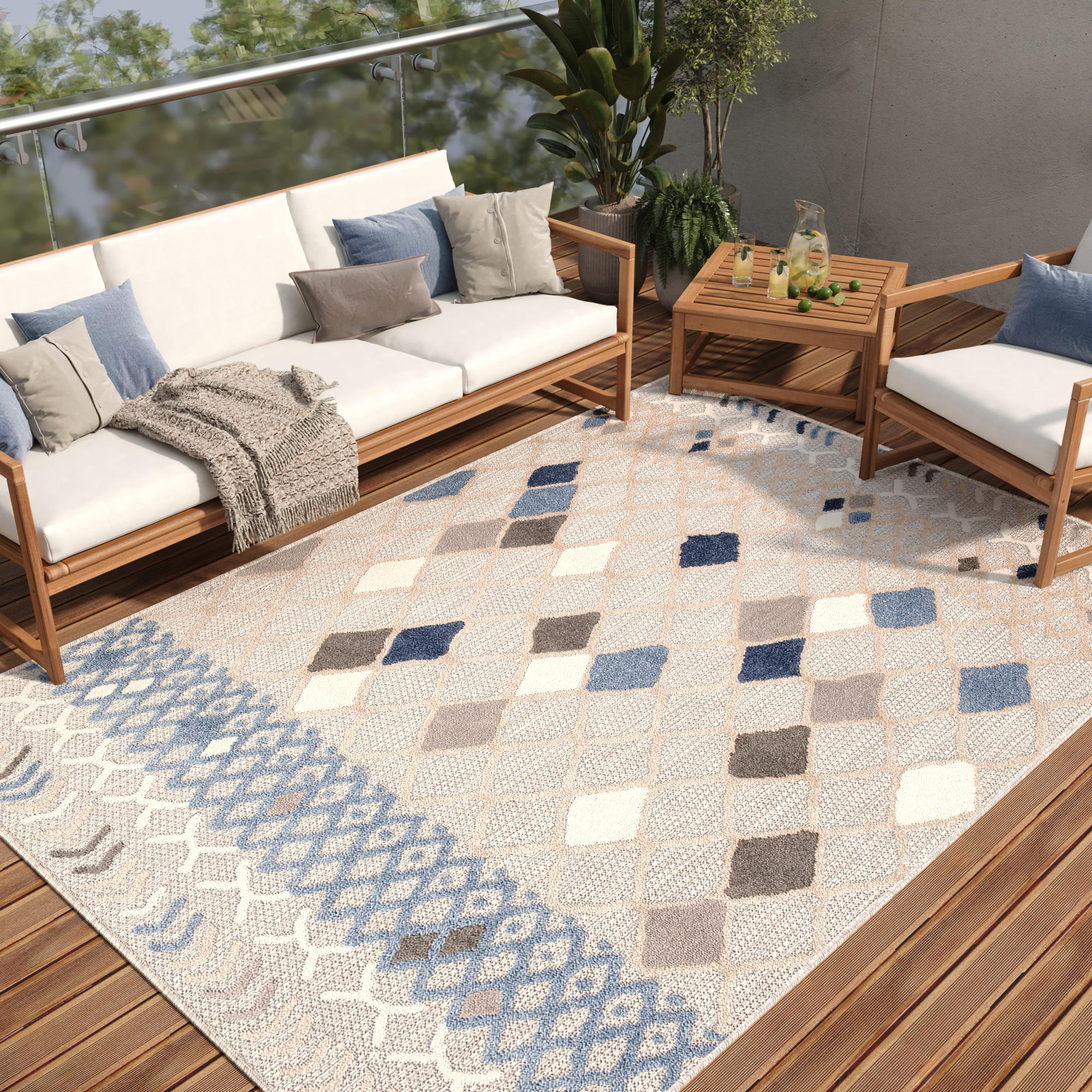 TEPPICH PATIO Grau 160/220 cm - Grau, Kunststoff (160/220cm) - Tapiso