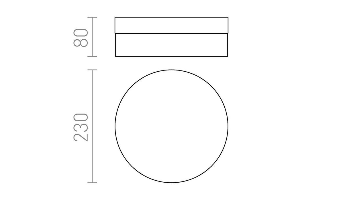 DECKENLEUCHTE AWE 23 Chrom 14 W IP44 - Chromfarben, Metall (23/23/8cm) - Rendl